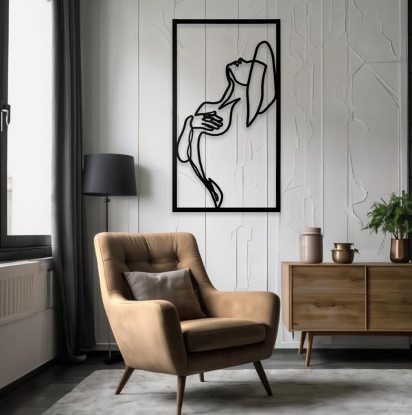 One Line Art, kobieta tańcząca