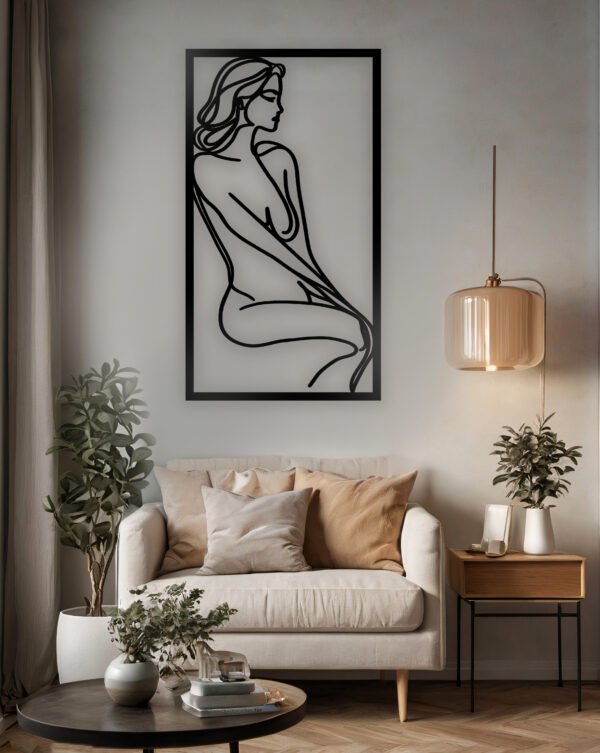 One Line Art, Kobieta Siedząca