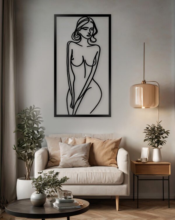 One Line Art, Kobieta Stojąca Przodem