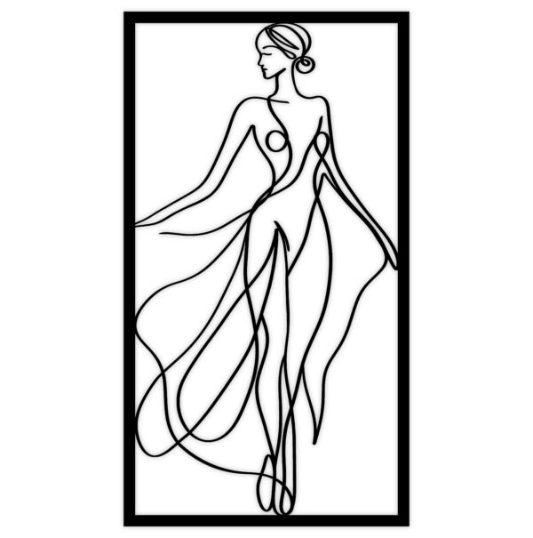 One Line Art, Kobieta W Sukni wzór 1 - obrazek 3