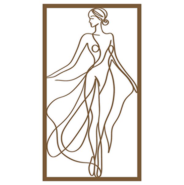 One Line Art, Kobieta W Sukni wzór 1 - obrazek 4