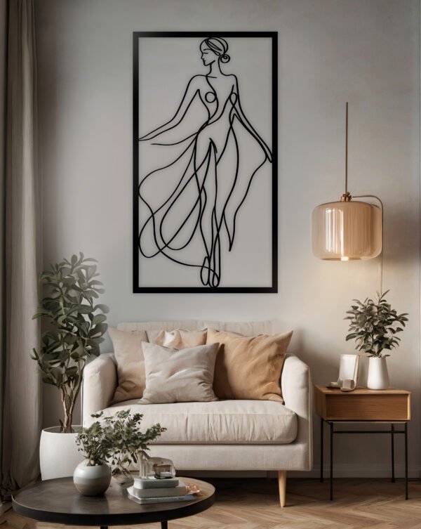 One Line Art, Kobieta W Sukni wzór 1
