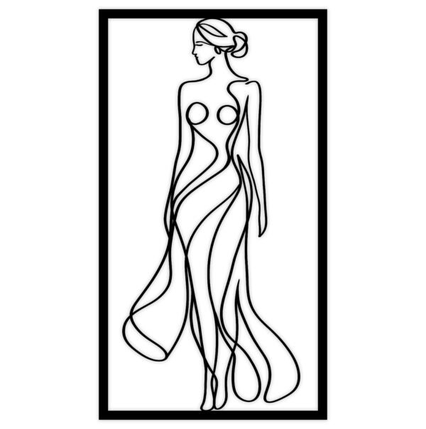 One Line Art, Kobieta W Sukni wzór 2 - obrazek 4