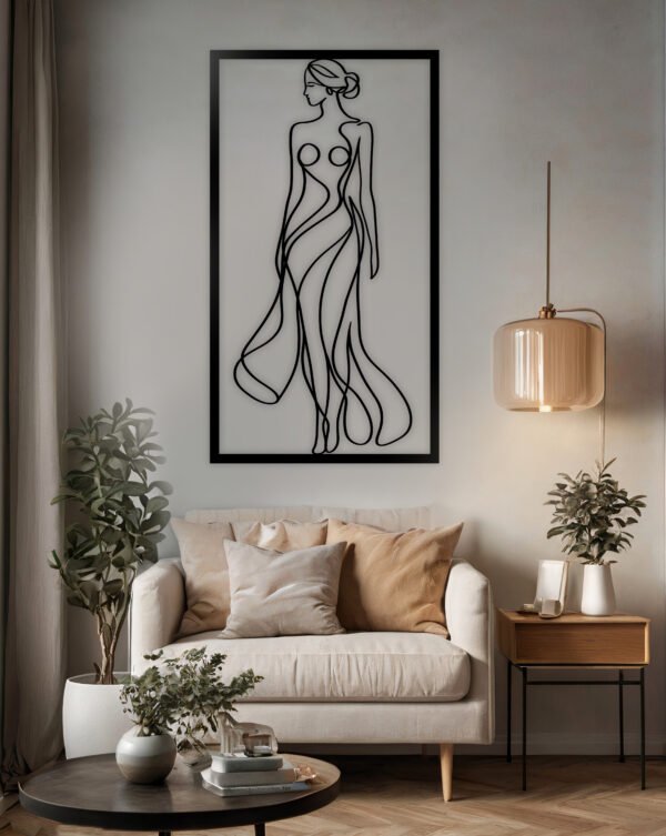 One Line Art, Kobieta W Sukni wzór 2