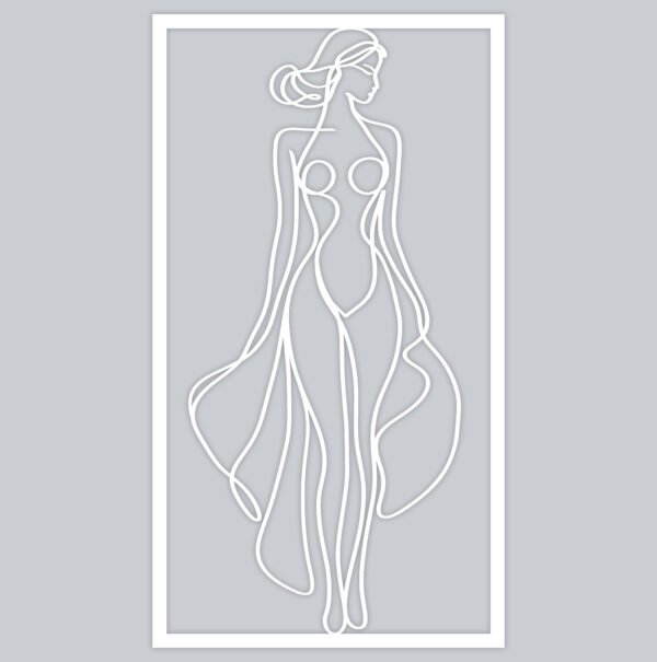 One Line Art, Kobieta W Sukni wzór 3 - obrazek 11