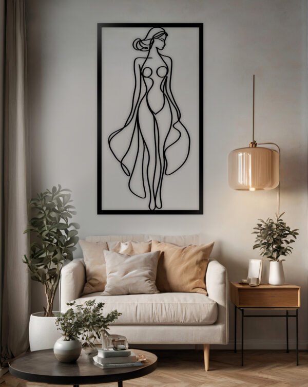 One Line Art, Kobieta W Sukni wzór 3
